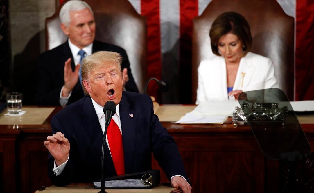 El presidente Donald Trump durante su discurso del Estado de la Unión en el Capitolio  (Foto: AP)