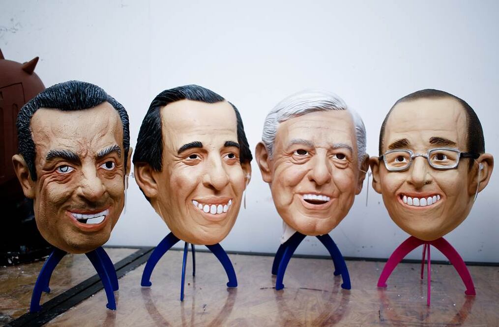 Desde Fox se empezó la línea de políticos, detectamos preferencias y se instauró esa tradición de hacer máscaras de los gobernantes o candidatos. Foto: Xinhua