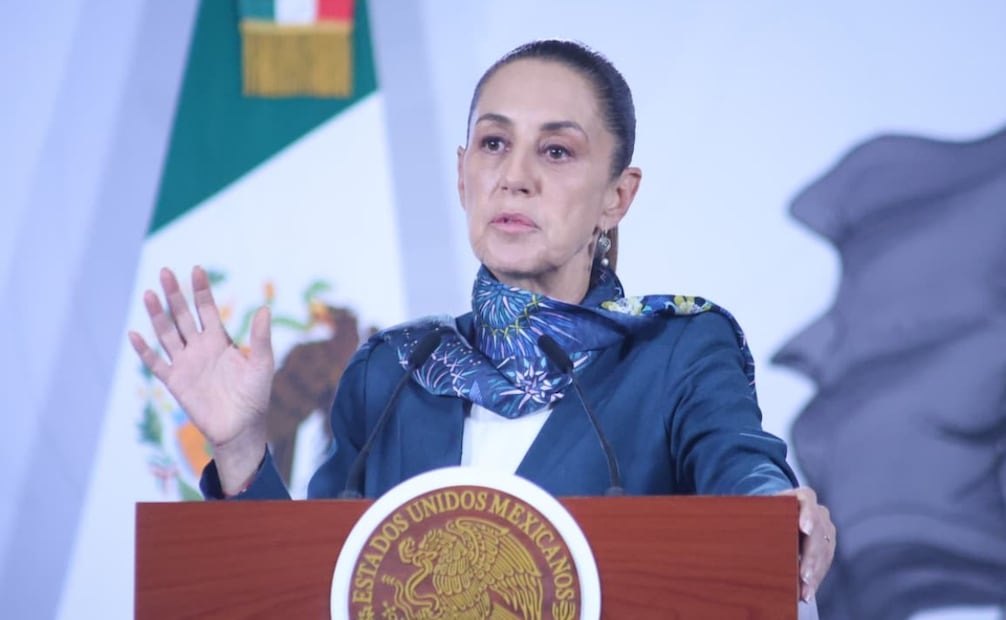 La presidenta Claudia Sheinbaum Pardo durante la “Mañanera del Pueblo” en Palacio Nacional de este 12 de mayo de 2026. Foto: Luis Camacho/ EL UNIVERSAL