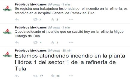 Pemex reports fire at Tula refinery