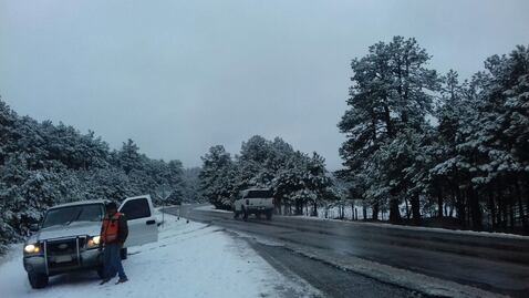 Video. Nevadas pintan de blanco 8 municipios de Chihuahua