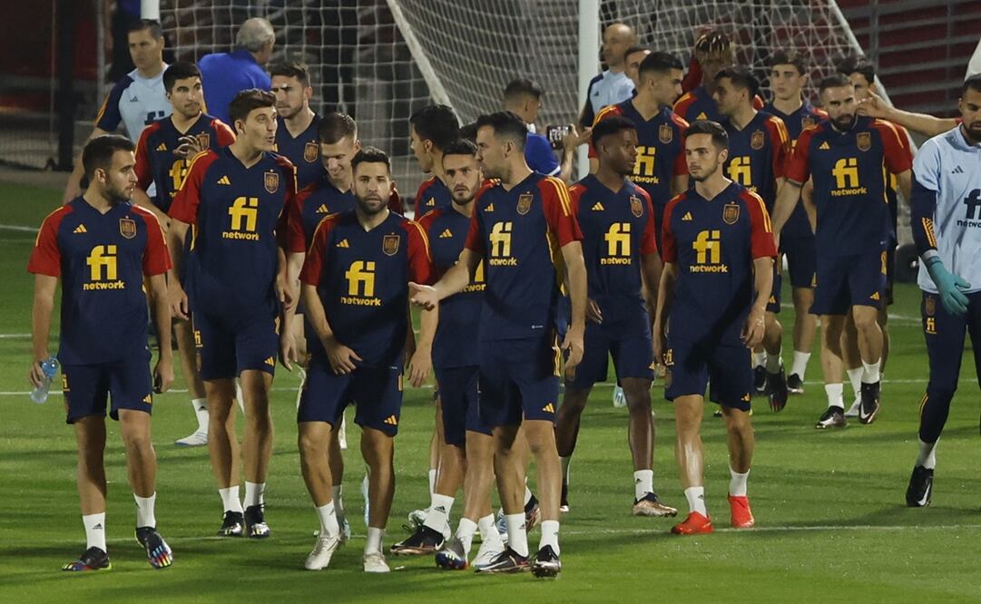 Los jugadores de la Selección española entrenando / Foto: EFE