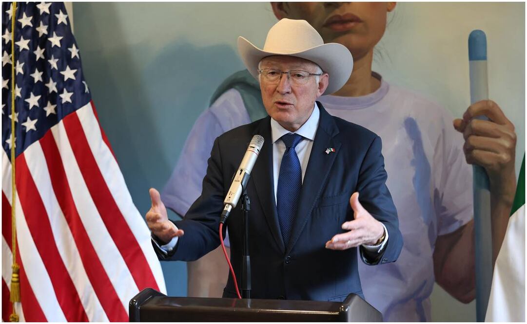Última conferencia a los medios de comunicación del embajador de Estados Unidos en México, Ken Salazar. Foto: Diego Simón / EL UNIVERSAL