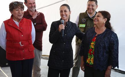 Sheinbaum supervisa avances del Trolebús Elevado Chalco-Santa Martha; se reúne con Clara Brugada y Delfina Gómez