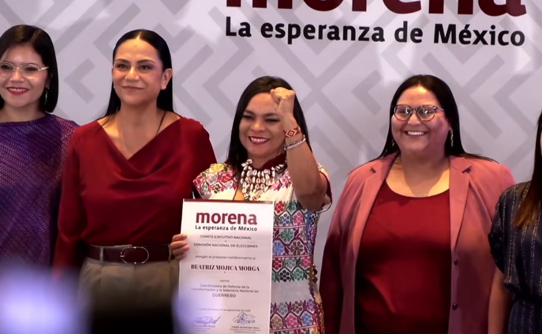 Beatriz Mojica Morga es nombrada como la coordinadora de la transformación de Guerrero (14/09/2026). Foto: Captura de pantalla Youtube Citlalli Hernández
