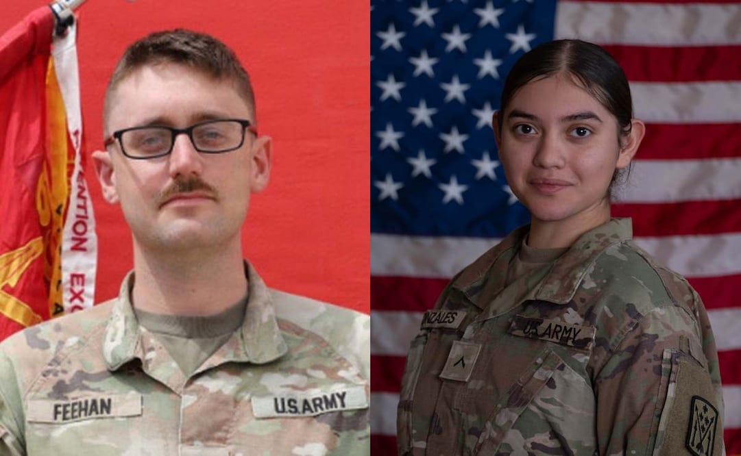 Tyler James Feehan e Isabella Gonzales militares estadounidenses muertos tras un bombardeo iraní. Foto: AP