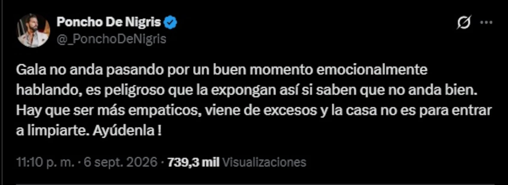 Poncho de Nigris cuestiona el regreso de Gala Montes a La Casa de los Famosos. Foto: Captura de pantalla
