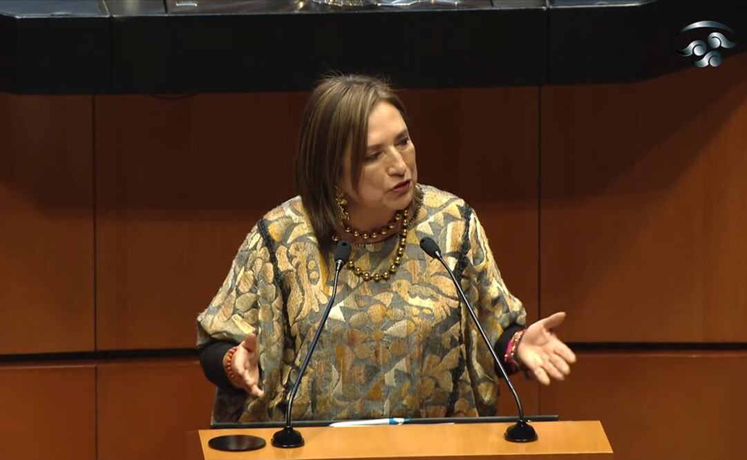 Virtual candidata de la oposición, Xóchitl Gálvez en el Senado. Foto: Captura/Youtube Senado de la República