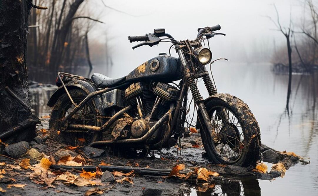 No atravieses zonas inundadas con tu moto. Foto: Freepik
