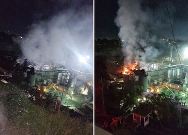 Reportan incendio en planta de asfalto de avenida del Imán