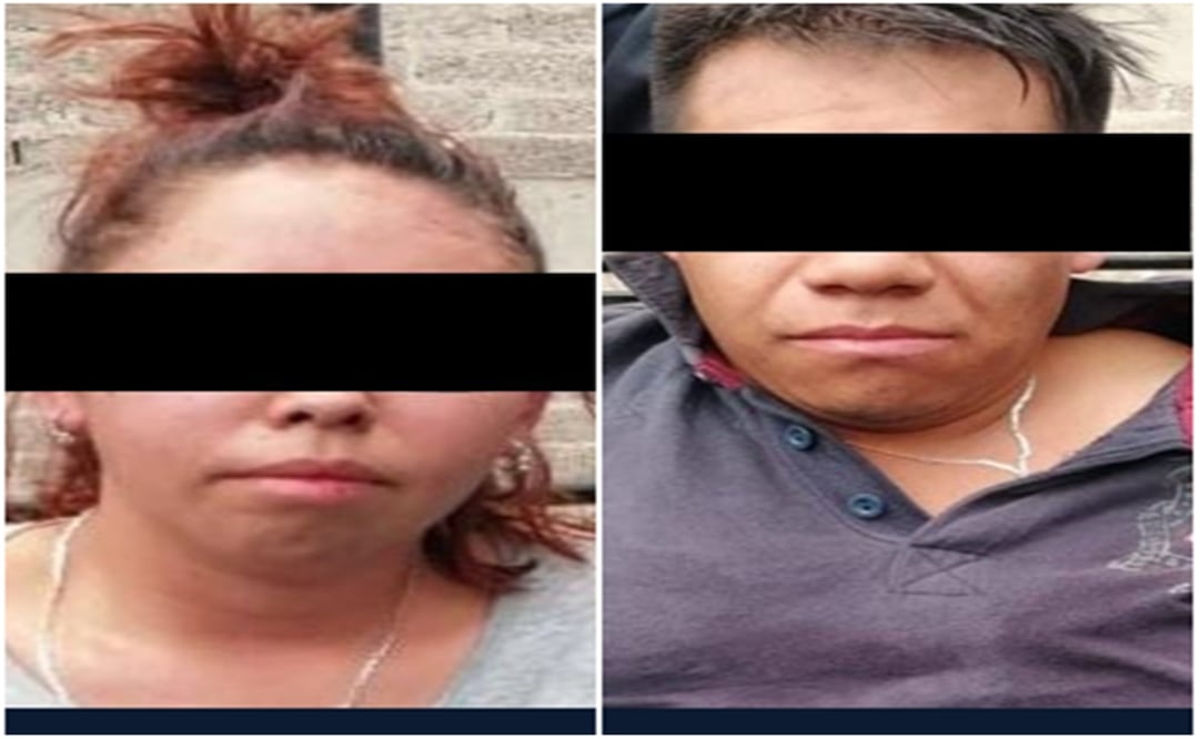 Los uniformados detuvieron a un hombre y a una mujer, al revisarlos les encontraron una réplica de arma de fuego y un cuchillo Foto: Especial