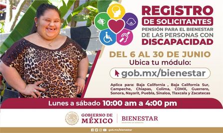 Regístrate en la pensión del bienestar de las personas con discapacidad. ¡Aquí las fechas!