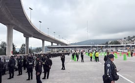 Refuerzan vigilancia en caseta de Tlalpan en la México-Cuernavaca; despliegan granaderos por cuarto día consecutivo