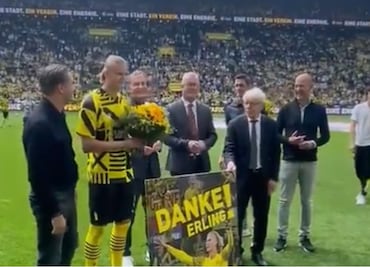 VIDEO: Así fue la despedida de Erling Haaland con el Borussia Dortmund