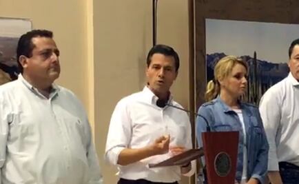 Vista Peña Nieto zonas afectadas por "Lidia" en BCS