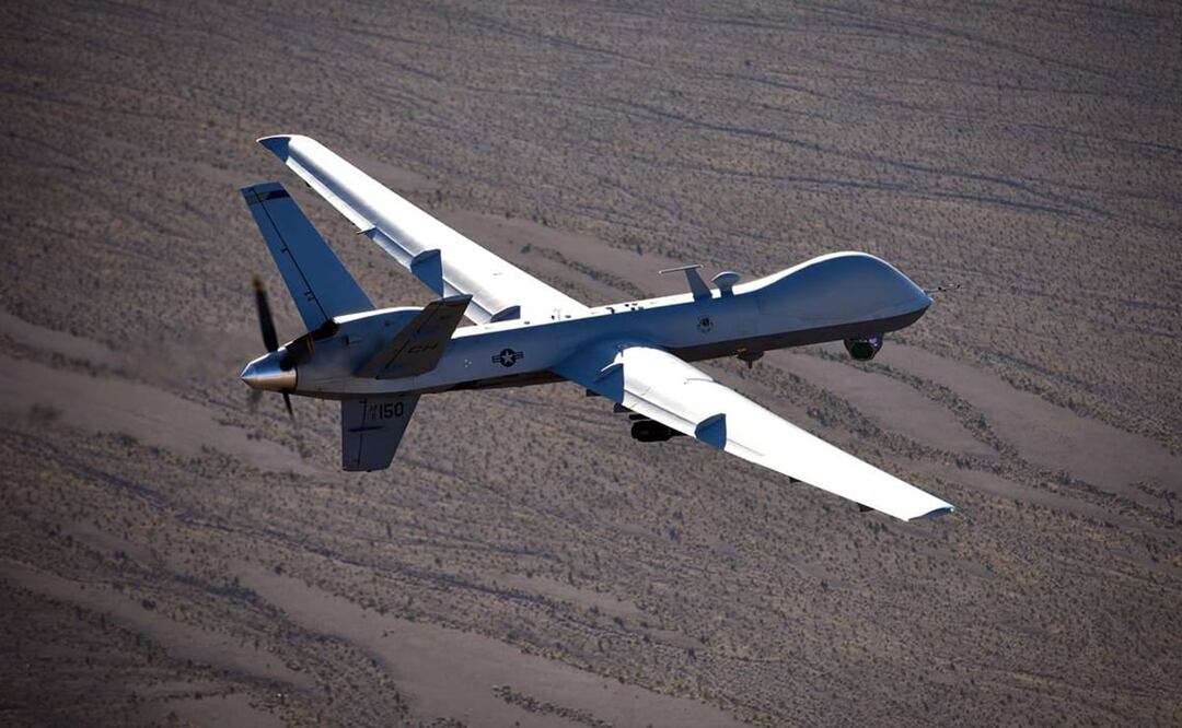 Así lucía el dron MQ-9 Reaper de EU. Foto: EFE