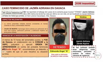 Destaca SSPC detención del presunto feminicida de Jazmín Adriana Zárate