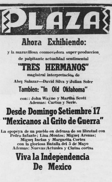 En ciertos cines de Estados Unidos también se exhibió Mexicanos al Grito de Guerra, sobre todo durante las fiestas patrias mexicanas. Foto: El Tucsonense/ESPECIAL.