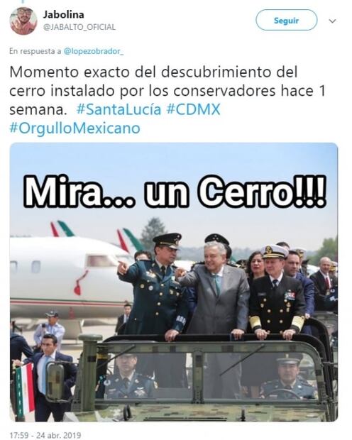 Tunden memes al "cerro conservador" de Santa Lucía