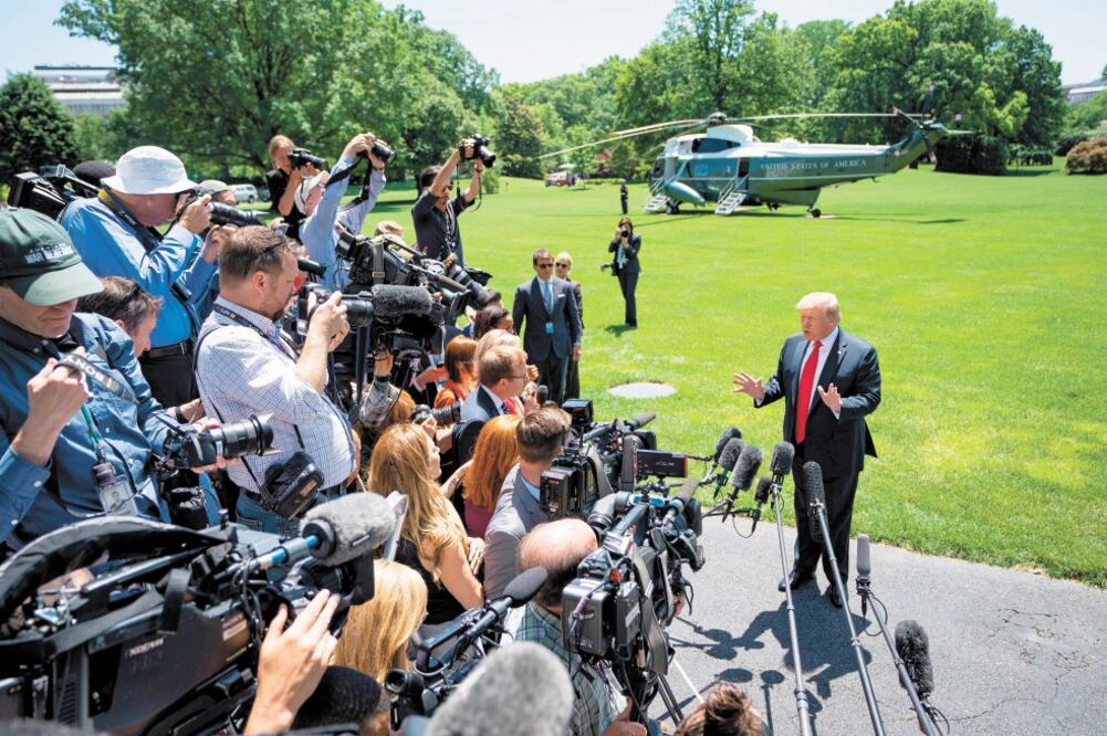 El presidente de Estados Unidos, Donald Trump, ayer durante una rueda de prensa, en Washington. Foto: JIM LO SCALZO. EFE