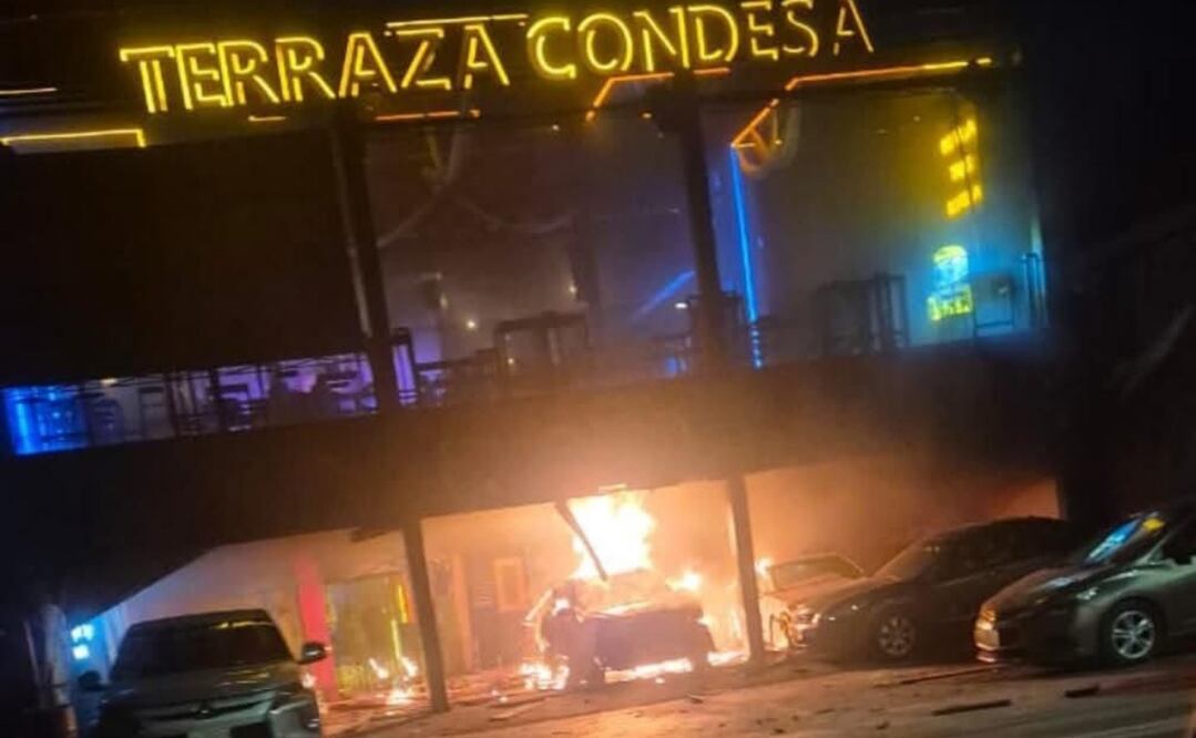 Explosión de vehículos en Zacatecas. Foto: Especial