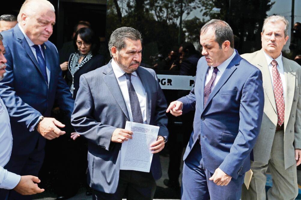 Al presentar la denuncia contra la familia Ramírez Cepeda, el gobernador Cuauhtémoc Blanco dijo que confía en la FGR para lograr una indagatoria a fondo. Foto: ARIEL OJEDA. EL UNIVERSAL