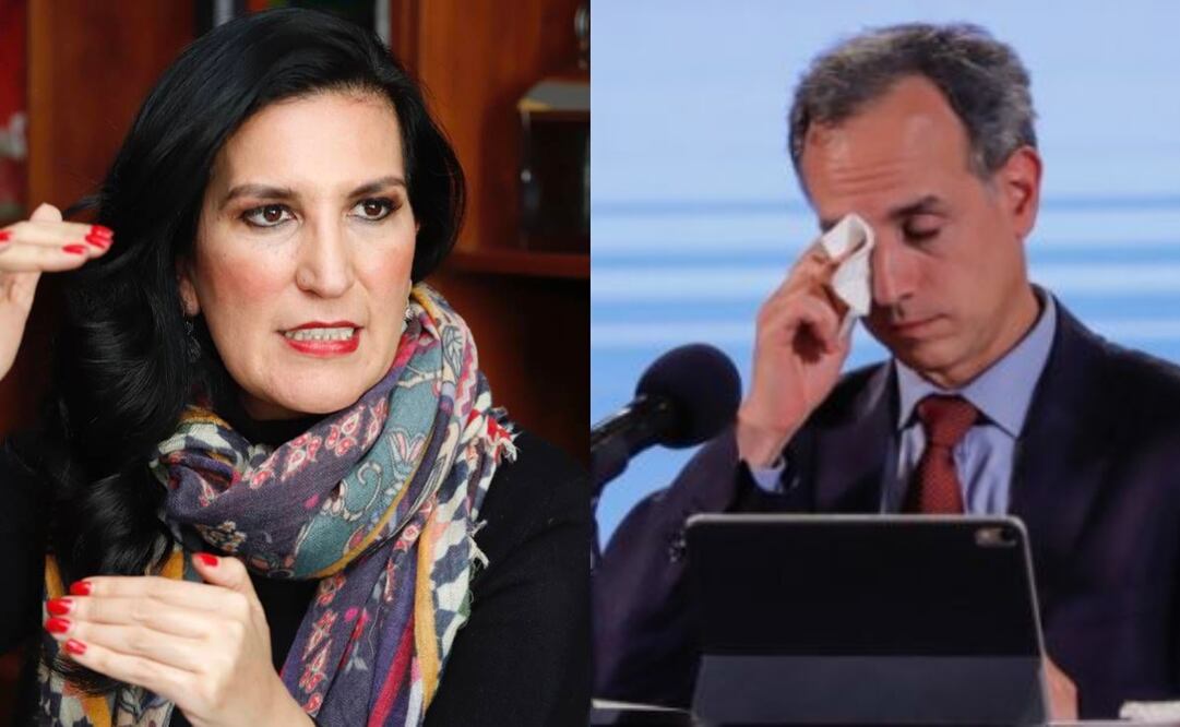 La vicecoordinadora del PAN, Kenia López, y Hugo López-Gatell. Foto: Especial