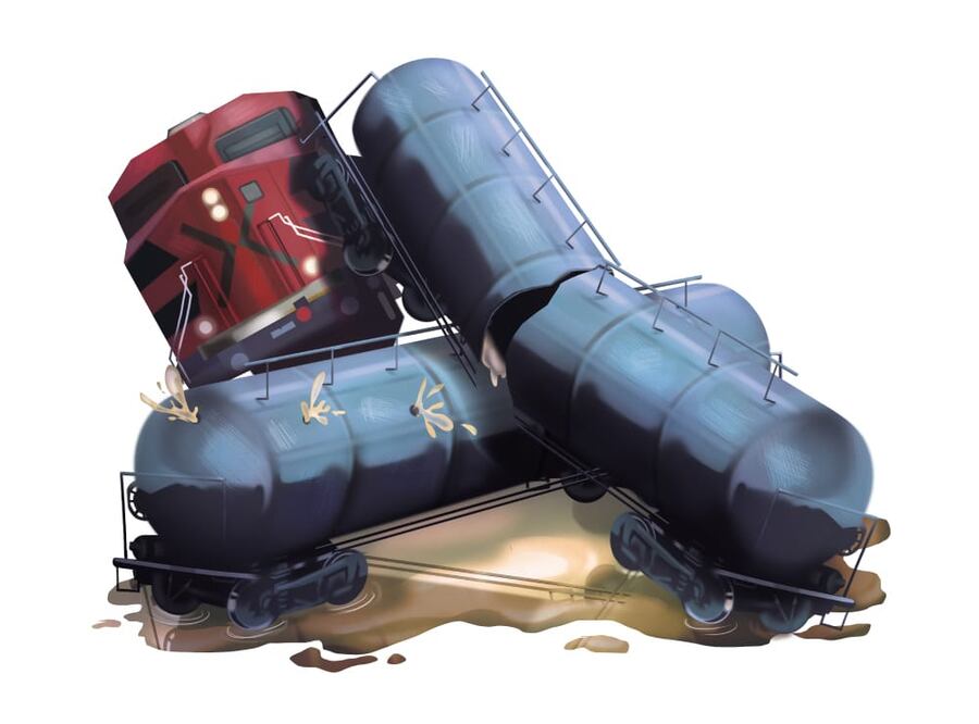 De 2019 a 2025, la Agencia Reguladora del Transporte Ferroviario (ARTF)  registró 247 robos de hidrocarburos a trenes. | Ilustración: Liliana Pedraza.