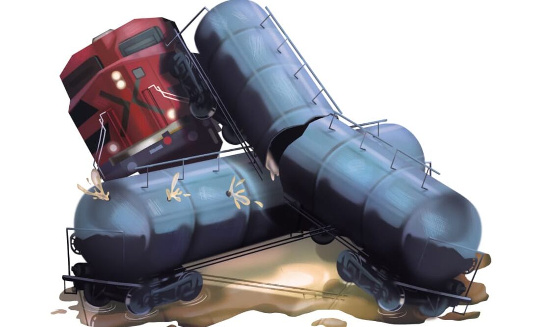 De 2019 a 2025, la Agencia Reguladora del Transporte Ferroviario (ARTF) registró 247 robos de hidrocarburos a trenes. | Ilustración: Liliana Pedraza.