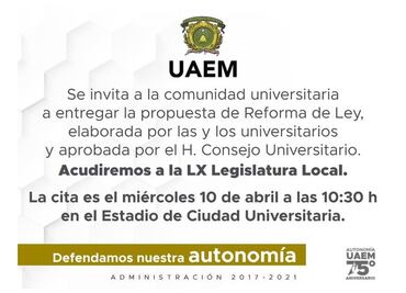 Rector de UAEM entregará iniciativa de reforma universitaria en Congreso mexiquense