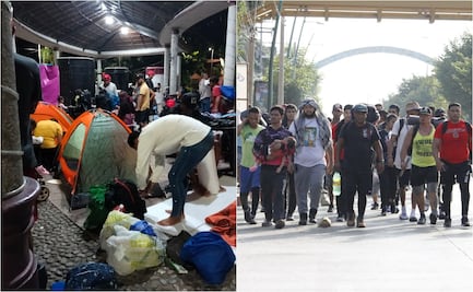 Dos caravanas de migrantes inician su marcha en forma simultánea en Chiapas