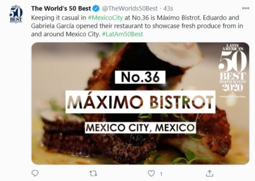 Estos son los restaurantes mexicanos con un lugar en los Latin America’s 50 Best Restaurants 2020