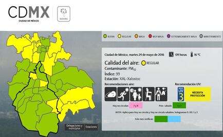 Amanece el Valle de México con calidad del aire regular