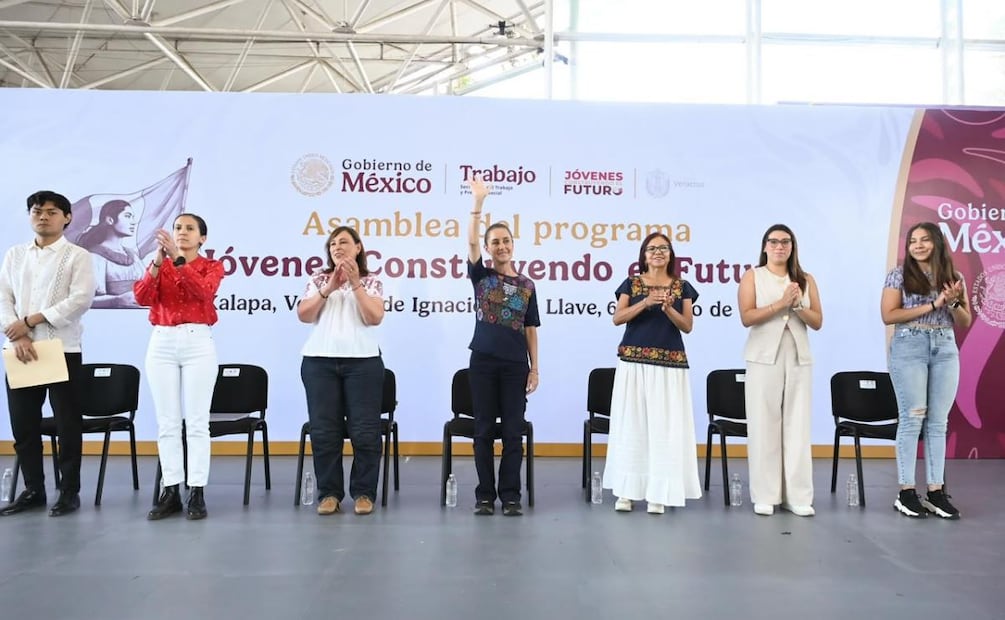 Presidenta Claudia Sheinbaum durante Asamblea de Jóvenes Construyendo el Futuro realizada en Xalapa, Veracruz (06/06/2026). Foto: Presidencia