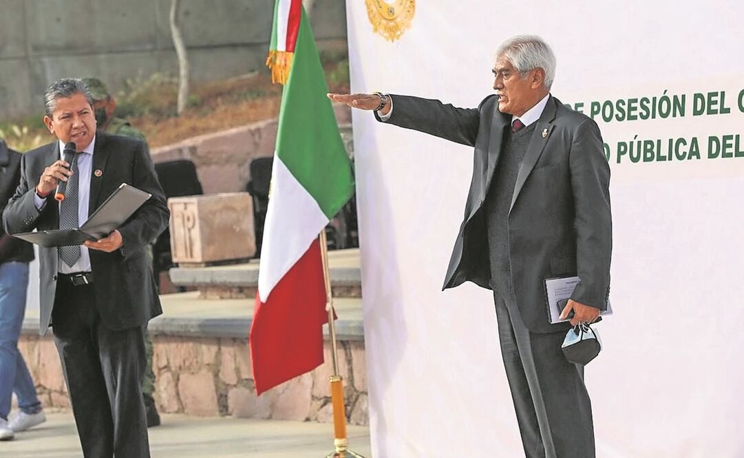 El gobernador David Monreal nombró al general en retiro Adolfo Marín Marín como secretario de Seguridad Pública. Foto: Especial