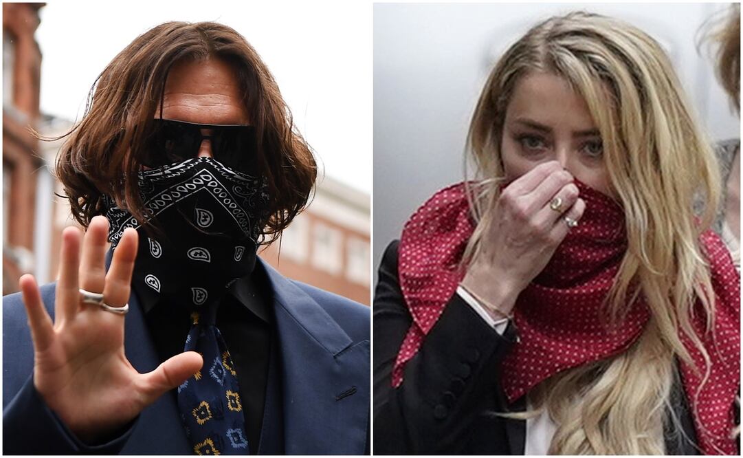 Johnny Depp y Amber Heard en el tercer día de juicio. Foto: EFE