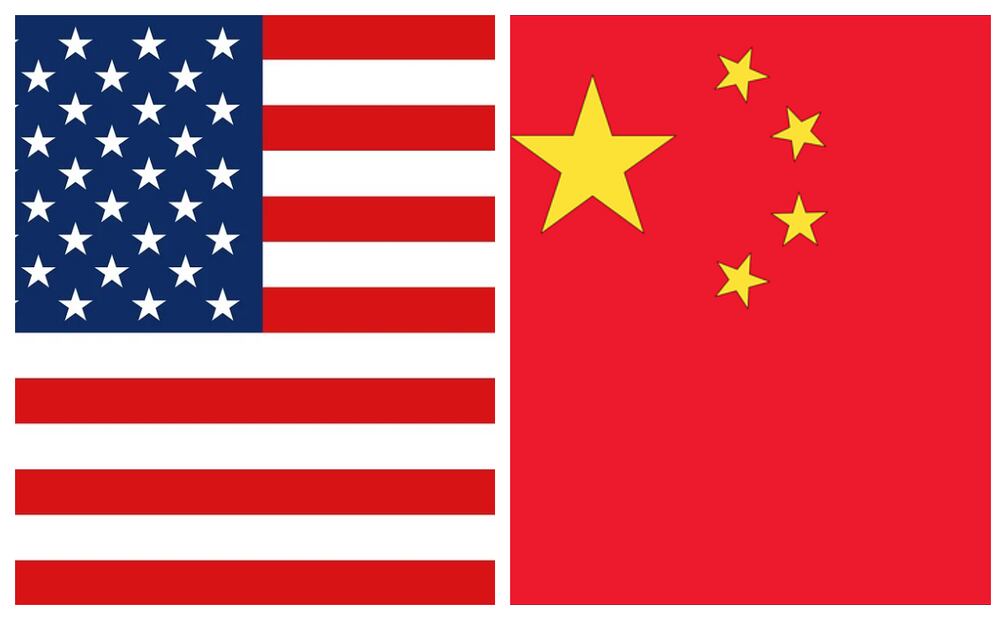 Banderas de Estados Unidos (EU) y China. Foto: Especial