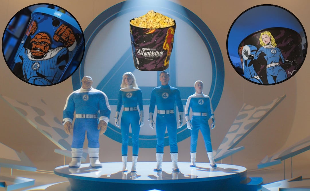 Cinemex lanza cubeta coleccionable de 'Los 4 Fantásticos: Primeros Pasos'. Foto: IMDb