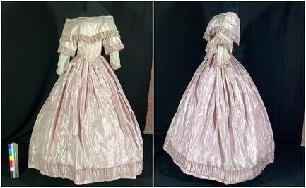 Hilo por hilo, recuperan vestido de la emperatriz Carlota manchado de vino