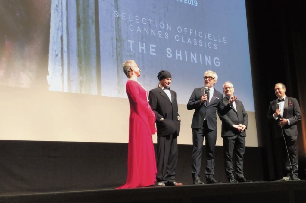 Katharina Leon Vitali, Alfonso Cuarón, Thierry Fremaux y Didier. Foto: ALEJANDRA MUSI. EL UNIVERSAL
