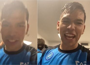 Chucky Lozano en pleno festejo con el Napoli: Viva México Cabr...