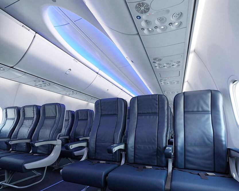 Interior de un Boeing 737-800. Foto: Boeing