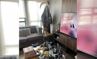 Narco “La Rana”, entre altar a la muerte, corridos de Los Rayos del Norte, drogas y armas doradas; EU difunde foto de como vivía