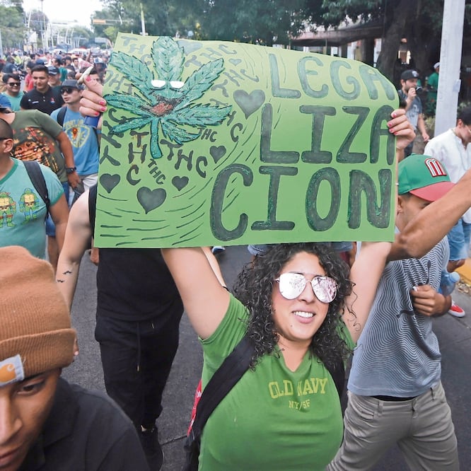 Todos los contingentes estuvieron integrados por jóvenes, principalmente; unos se manifestaban por el consumo recreativo y otros daban testimonio de cómo el uso de la planta ha mejorado su salud . CARLOS ZEPEDA. EL UNIVERSAL