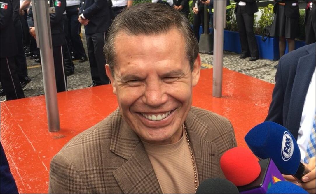 Julio César Chávez durante la firma de convenio de colaboración entre Protección Federal y la CONADIC. Foto: Branndo Plata 