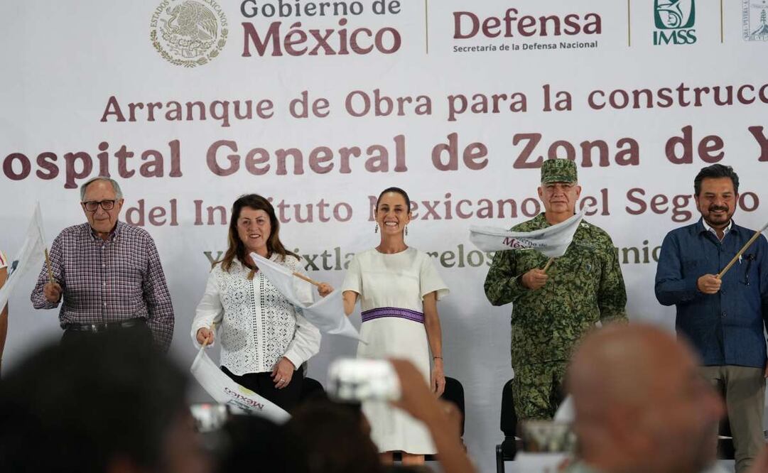 Claudia Sheinbaum en el arranque de Obra para la Construcción del Hospital General de Zona Yecapixtla del IMSS. Foto: Especial