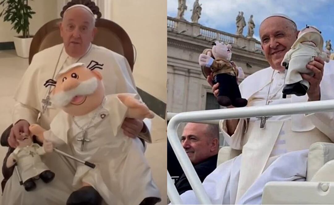 Así fue la vez que el Papa Fransisco recibió su primer peluche del Dr. Simi. Foto: Redes sociales