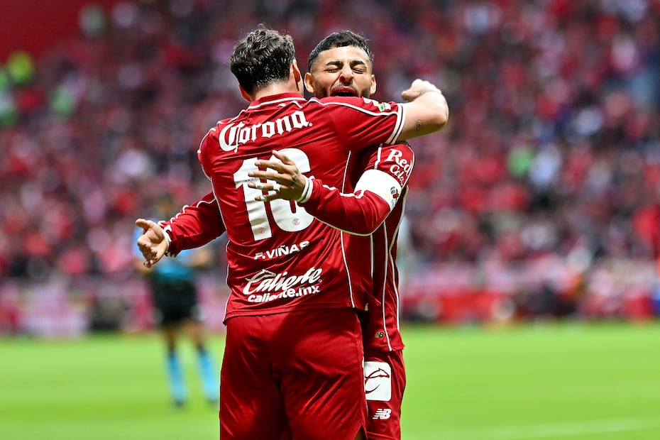 Toluca en festejo de gol, durante la fase regular del torneo Apertura 2026 - Foto: Imago7