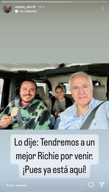 El padre de Ricardo O’Farrill dedica mensaje a su hijo. Foto: Instagram