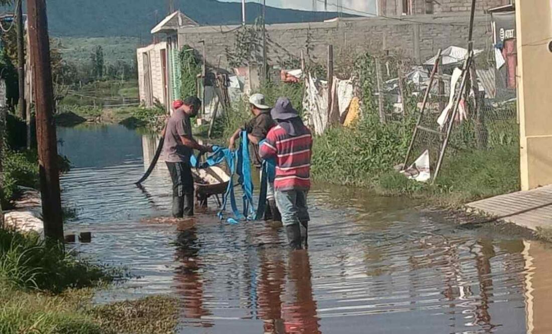 Otras de las zonas afectadas por inundaciones son varias comunidades de Mixquic y los predios 'Buena Suerte' y 'El Porvenir' (11/10/2024). Foto: Especial